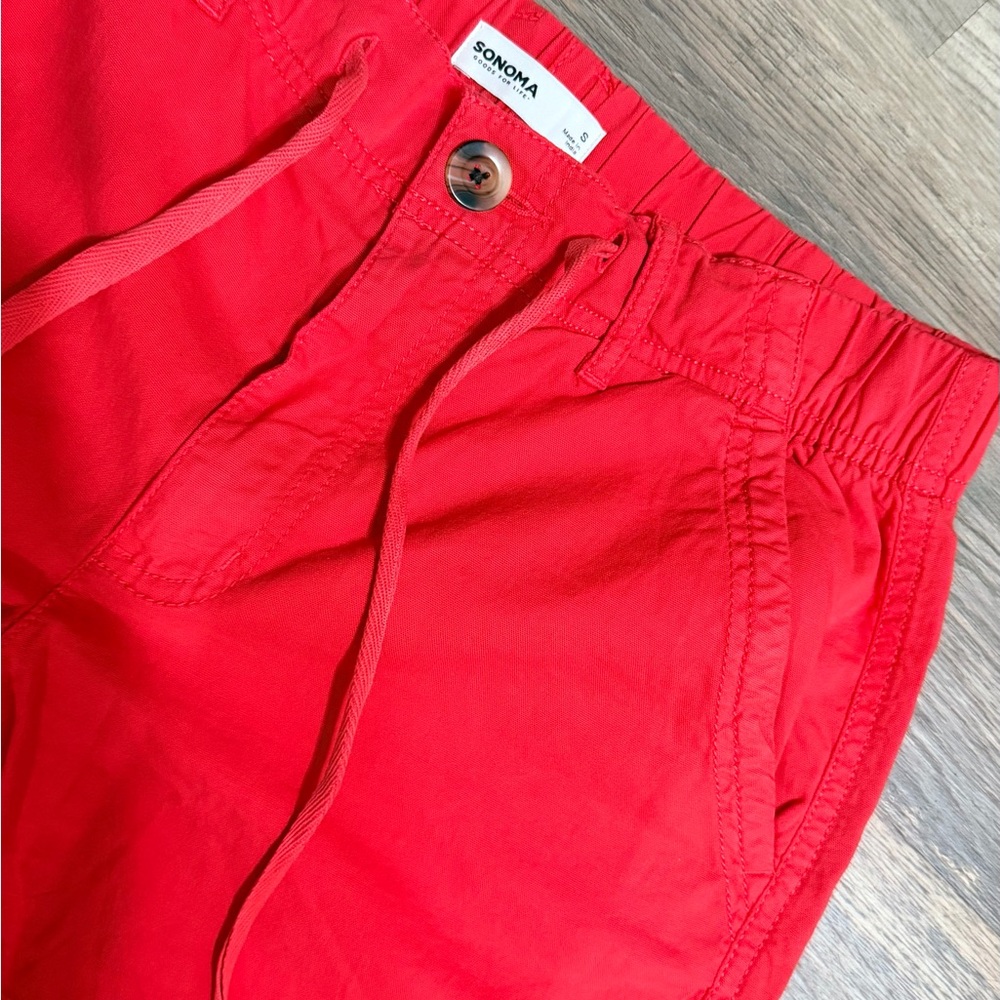 Sonoma Women's Vibrant Red Flat Front Shorts 97%Cotton 3%Spandes - Picture 2 of 11